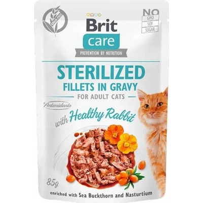 Brit Care Cat Sterilized Fillets in Gravy with Healthy Rabbit 24 x 85 g