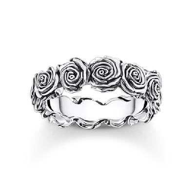 Thomas Sabo TR2488-637-21-54 Silberner Ring mit Rosen Damen