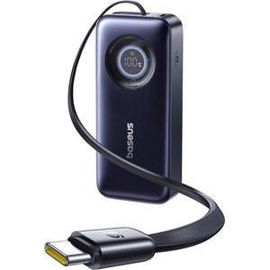 Baseus Външна батерия Baseus Enercore CR11 (E0027H00) - вграден Type-C кабел, 20.000mAh, 67W - Черна