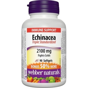 Webber Naturals Имунитет - Ехинацея (тройно стандартизиран екстракт) 2100 mg, 90 софтгел капсули (5088 WN)