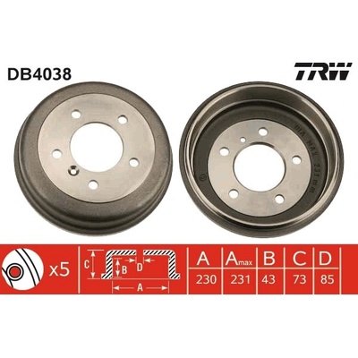 TRW Brzdový bubon DB4038