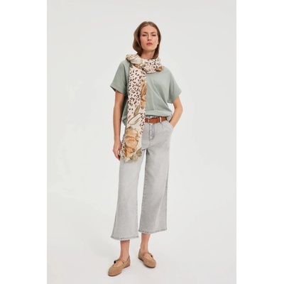 Moodo Щампован шал в бежово Moodo Moodo | Byal | ЖЕНИ | ЕДИН РАЗМЕР