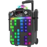 iDance Караоке Bluetooth тонколона с 2 микрофона и LED лампа, черна (PARTY-GROOVE-X3)