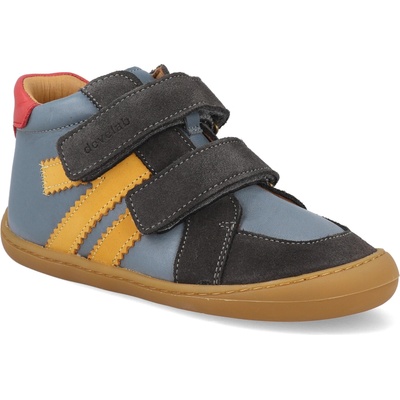 Develab barefoot dětské kotníkové boty Midcut 2 Grey Combi modré
