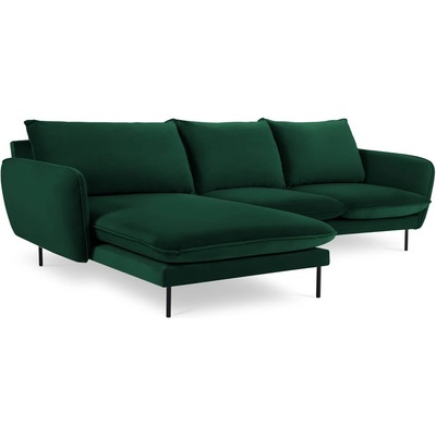 Cosmopolitan Design Тъмнозелен ъглов диван от кадифе (ляв ъгъл) Vienna - Cosmopolitan Design (COS_LC_51_F1_VIENNA5)