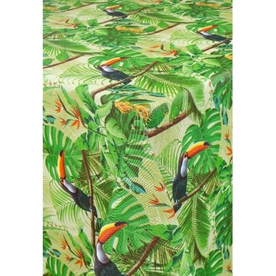 Obrus PVC 7741510, metráž, 20 m x 140 cm, jungle s tukany, IMPOL TRADE
