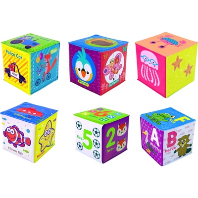 Lean Toys Sada 6 vzdělávacích pěnových kostek barevných