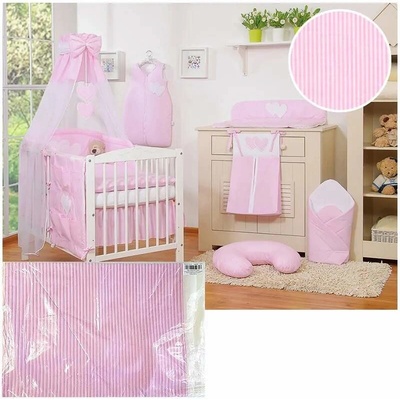 Baldachýn krémový/modrý s pásikmi