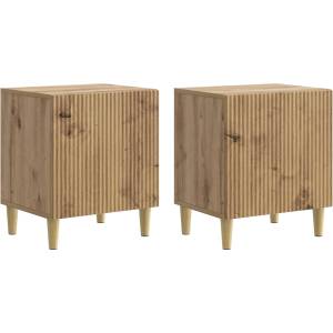 vidaXL Нощен шкаф 2 бр. Дъб артизан 43 x 34, 5 x 50 см (894584)