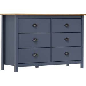 vidaXL Сайдборд Hill сив 125x40x80 см борово дърво масив (288985)