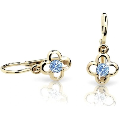 Cutie Jewellery zlaté detské náušnice C1944-10-X-1 svetlo modrá