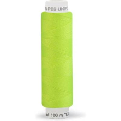 Polyesterové nitě Unipoly návin 100 m 115 žlutozelená ost. neon