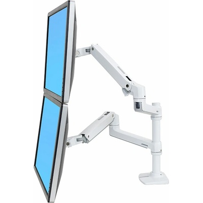 Ergotron LX Dual Stacking Arm, stolné ramená pre 2 lcd. max. 27", flexibilná , biela