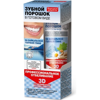 Fito kosmetik Zubný prášok vo forme pasty na bajkalskom modrom íle 3D Trojrozmerné bielenie Ochrana zubnej skloviny 45 ml