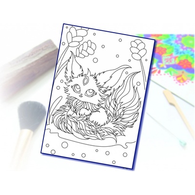 Radost v písku Šablona na pískování cute animal fenek A3 297 × 420 mm – Zboží Dáma