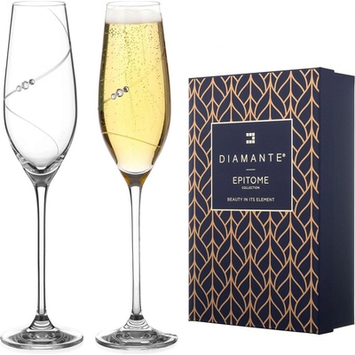Diamante poháre na šampanské Silhouette City s kamienkami Swarovski 2 x 210 ml