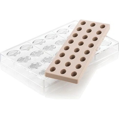 Silikomart polykarbonátová forma na pralinky ovál 24x8,5ml