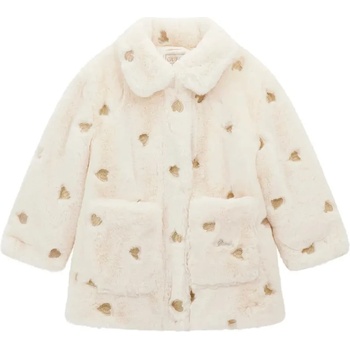 GUESS Есенно палто в мръсно бял цвят за мини момиче със златисти сърца Guess