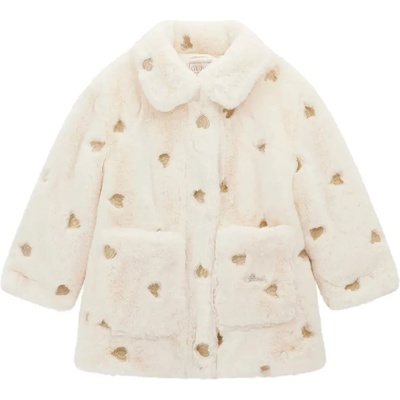 GUESS Есенно палто в мръсно бял цвят за мини момиче със златисти сърца Guess
