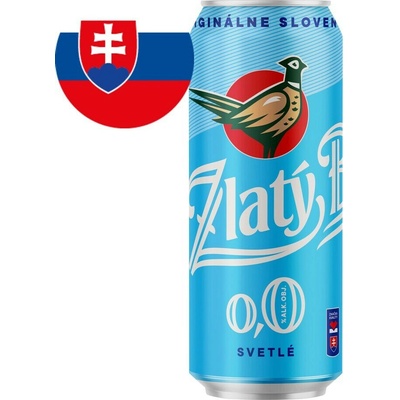 Zlatý Bažant svetlé nealkoholické 0% 0,5 l (plech)