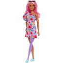 Panenky Barbie Barbie Modelka 189 Květinové šaty na jedno rameno