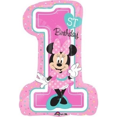 Anagram Foliový balonek 1st birthday Minnie 48 x 71 cm