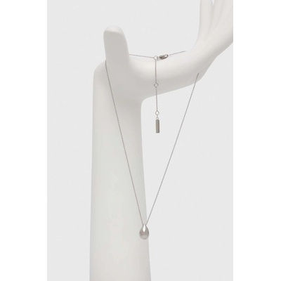 Calvin Klein Elegantný oceľový náhrdelník s kvapôčkou sculptured drops 35000083