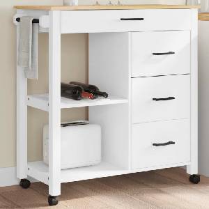 vidaXL Кухненска количка "MONZA" 84x40x88, 5 см борово дърво масив (376117)