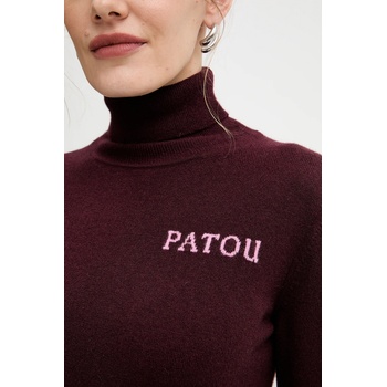 Patou Вълнен пуловер Patou в бордо от лека материя с поло KN3088041 (KN3088041)
