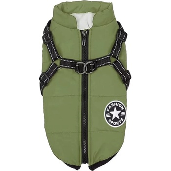 Непромокаемо яке за куче с нагръдник, зелено (4449gn-4xl)