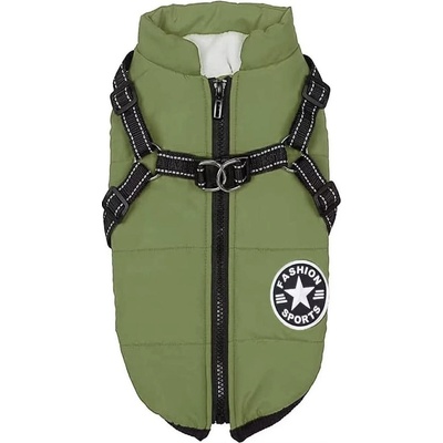 Непромокаемо яке за куче с нагръдник, зелено (4449gn-4xl)