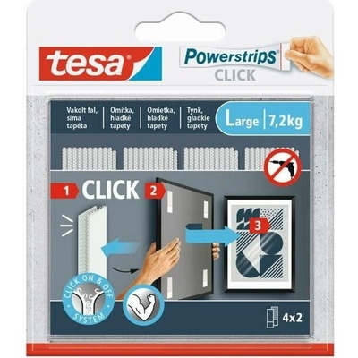 tesa®77720 POWERSTRIPS samolepící proužky se suchým zipem Rozměr: vel. L (2×8,cm), až 7,2 kg