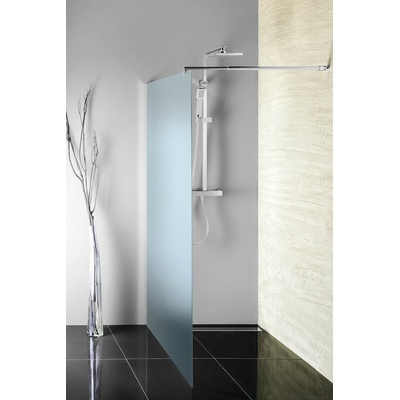 AQUALINE WALK-IN 70cm pevná sprchová stena (walk-in, aj bočná do kombinácie), profil chróm, sklo matné, WI070