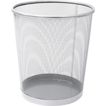 Image 1 of 8, 5 л сребрист метален плетен кош за боклук