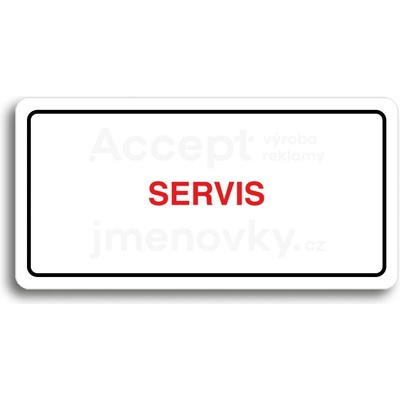 ACCEPT Piktogram SERVIS - bílá tabulka - barevný tisk