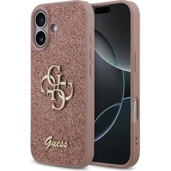 GUESS Калъф GUESS, PU Fixed Glitter 4G Metal Logo за iPhone 17, розов (GUHCP17SHG4SGP)