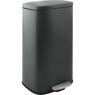 Spirella pedálový odpadkový koš Akira, matný šedý, ocel, soft-close, 50 l 10,2157