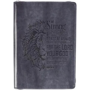 Strong & Courageous Classic Lux-Leather Zip Journal (ISBN: 9781642720129)