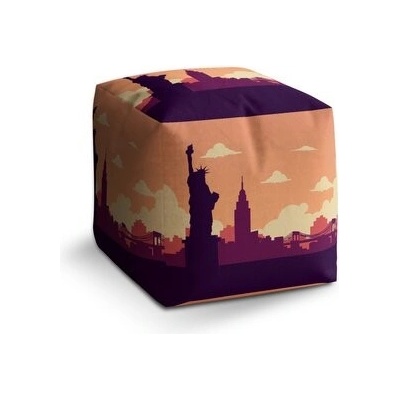 Sablio Taburet Cube New York Socha svobody Art: 40x40x40 cm