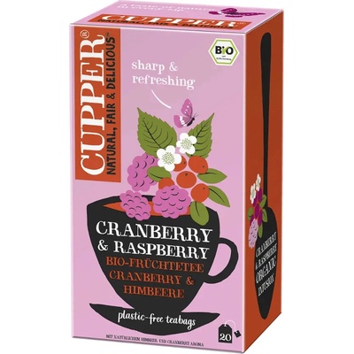 Cupper BIO bylinný čaj s klikvou a malinami 50 g
