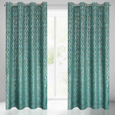 Takoy Záves LAURA zo zamatu s cínovaným strieborno-zlatým vzorom v štýle boho-HF-388504 | 140 x 250 cm