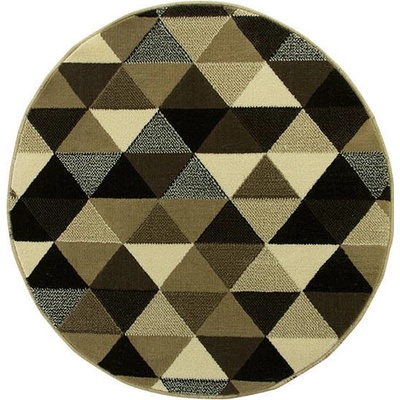 Kulatý LUNA 503430/67911 trojúhelníky hnědý