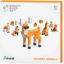 Pixio Magnetická stavebnica Orange Animals