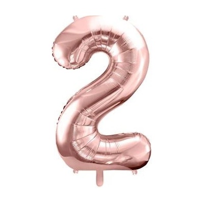 Foliová číslice rose gold 2 86 cm