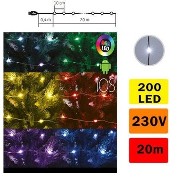 Somogyi Micro LED-es SMART svietiaci reťazec ML 200 RGB SMART