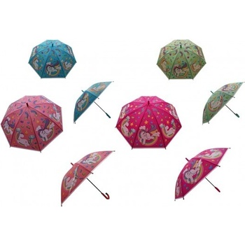 Euroswan Jednorožec deštník průhledný růžový
