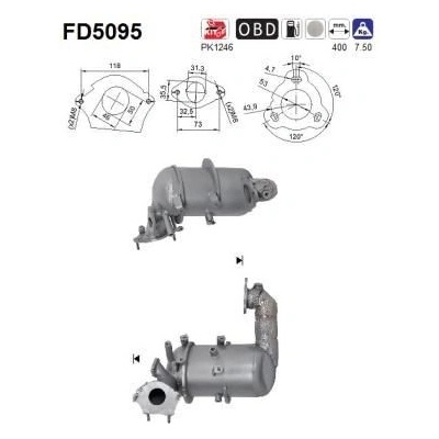 Filtr sazových částic, výfukový systém AS FD5095