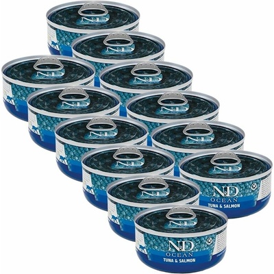 Farmina N&D Ocean cat Tuna & Salmon 12 x 70 g