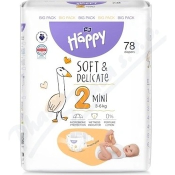 Bella Baby Happy Soft&Delicate 2 Mini 3–6 kg 78 ks