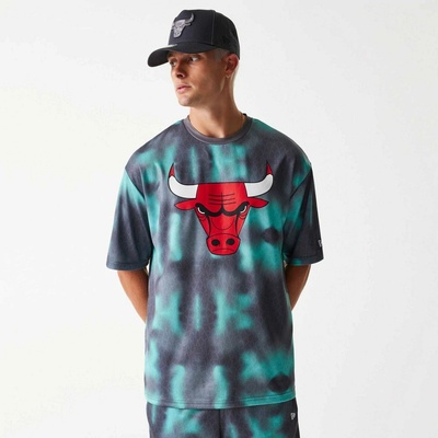 New Era chicago bulls nba all over print tmavo zelené červené biele čierne